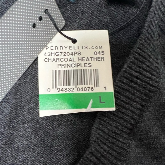 Perry Ellis Principles V-Neck Pullover Wool Blend Sweater Men Large NEW 829 - Picture 4 of 4
